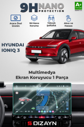 S-Dizayn Hyundai Ioniq 3 9H Nano Multimedya Ekran Koruyucu (PARLAK) 2026 Üzeri A+ Kalite