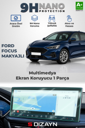 S-Dizayn Ford Focus Makyajlı 13.2 İnç 9H Nano Multimedya Ekran Koruyucu (PARLAK) 2022-2025 A+ Kalite