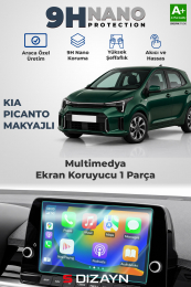 S-Dizayn Kia Picanto Makyajlı 8 İnç 9H Nano Multimedya Ekran Koruyucu (PARLAK) 2024 Üzeri A+ Kalite