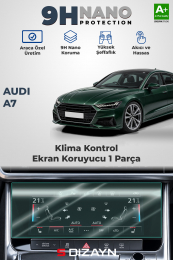 S-Dizayn Audi A7 8.6 İnç 9H Nano Klima Kontrol Ekran Koruyucu (PARLAK) 2019-2025 A+ Kalite
