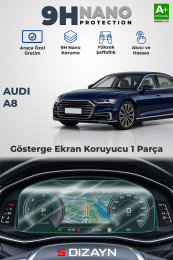S-Dizayn Audi A8 12.3 İnç 9H Nano Gösterge Ekran Koruyucu (PARLAK) 2019 Üzeri A+ Kalite