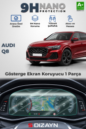 S-Dizayn Audi Q8 12.3 İnç 9H Nano Gösterge Ekran Koruyucu (PARLAK) 2019 Üzeri A+ Kalite
