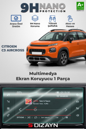 S-Dizayn Citroen C3 Aircross 7 İnç 9H Nano Multimedya Ekran Koruyucu (PARLAK) 2018-2024 A+ Kalite