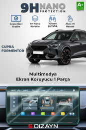 S-Dizayn Cupra Formentor 12 İnç 9H Nano Multimedya Ekran Koruyucu (PARLAK) 2021-2024 A+ Kalite