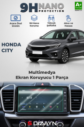 S-Dizayn Honda City 8 İnç 9H Nano Multimedya Ekran Koruyucu (PARLAK) 2021-2023 A+ Kalite