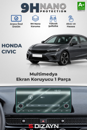 S-Dizayn Honda Civic 7 İnç 9H Nano Multimedya Ekran Koruyucu (PARLAK) 2022 Üzeri A+ Kalite