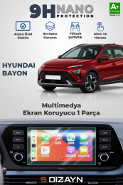 S-Dizayn Hyundai Bayon 8 İnç 9H Nano Multimedya Ekran Koruyucu (PARLAK) 2021-2024 A+ Kalite