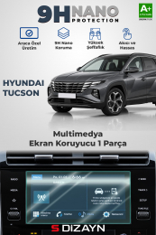 S-Dizayn Hyundai Tucson 8 İnç 9H Nano Multimedya Ekran Koruyucu (PARLAK) 2021-2024 A+ Kalite