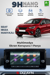 S-Dizayn Seat Ibiza Makyajlı 8.25 İnç 9H Nano Multimedya Ekran Koruyucu (PARLAK) 2021-2025 A+ Kalite