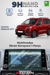 S-Dizayn Toyota Proace City 8 İnç 9H Nano Multimedya Ekran Koruyucu (PARLAK) 2020-2023 A+ Kalite