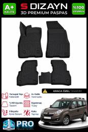 S-Dizayn Opel Combo 3D Pro Havuzlu Paspas 2011-2018 A+ Kalite