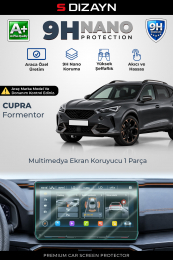 S-Dizayn Cupra Formentor 12 İnç 9H Nano Multimedya Ekran Koruyucu (PARLAK) 2021-2024 A+ Kalite