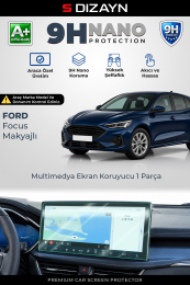 S-Dizayn Ford Focus Makyajlı 13.2 İnç 9H Nano Multimedya Ekran Koruyucu (PARLAK) 2022-2025 A+ Kalite