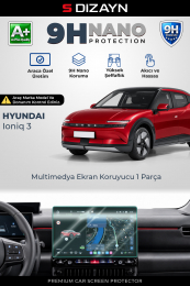 S-Dizayn Hyundai Ioniq 3 9H Nano Multimedya Ekran Koruyucu (PARLAK) 2026 Üzeri A+ Kalite