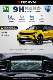 S-Dizayn Opel Mokka 12 İnç 9H Nano Gösterge Ekran Koruyucu (PARLAK) 2021-2024 A+ Kalite