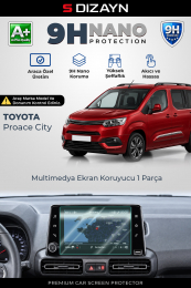 S-Dizayn Toyota Proace City 8 İnç 9H Nano Multimedya Ekran Koruyucu (PARLAK) 2020-2023 A+ Kalite