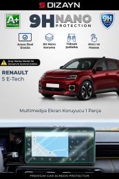 S-Dizayn Renault 5 E-Tech 10.1 İnç 9H Nano Multimedya Ekran Koruyucu (PARLAK) 2024 Üzeri A+ Kalite