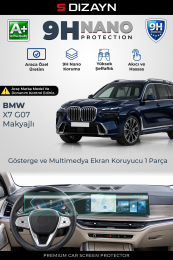 S-Dizayn BMW X7 G07 Makyajlı 12.3 ve 14.9 İnç 9H Nano Gösterge ve Multimedya Ekran Koruyucu 1 Parça (PARLAK) 2022 Üzeri A+ Kalite