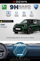 S-Dizayn Mini Cooper 9.4 İnç 9H Nano Multimedya Ekran Koruyucu (PARLAK) 2024 Üzeri A+ Kalite