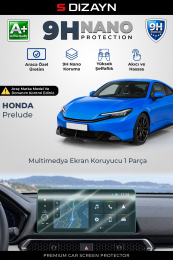 S-Dizayn Honda Prelude 9 İnç 9H Nano Multimedya Ekran Koruyucu (PARLAK) 2025 Üzeri A+ Kalite