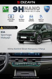 S-Dizayn Kia Sportage Makyajlı 9H Nano Klima Kontrol Ünitesi Ekran Koruyucu (PARLAK) 2024 Üzeri A+ Kalite