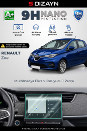 S-Dizayn Renault Zoe Easy Link 7.3 İnç 9H Nano Multimedya Ekran Koruyucu (PARLAK) 2019-2024 A+ Kalite