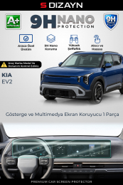 S-Dizayn Kia EV2 12.3 İnç 9H Nano Gösterge & Multimedya Ekran Koruyucu (PARLAK) 2026 Üzeri A+ Kalite