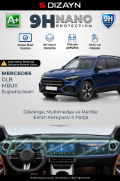 S-Dizayn Mercedes GLB 9H Nano Ekran Koruyucu 4'Lü Set Mbux Uyumlu (PARLAK) 2026 Üzeri A+ Kalite