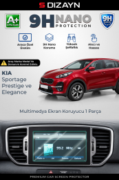S-Dizayn Kia Sportage Prestige / Elegance 8 İnç 9H Nano Multimedya Ekran Koruyucu (PARLAK) 2016-2021 A+ Kalite