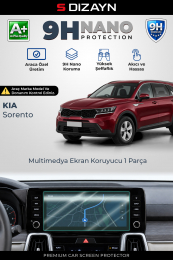 S-Dizayn Kia Sorento 10.25 İnç 9H Nano Multimedya Ekran Koruyucu (PARLAK) 2020-2023 A+ Kalite