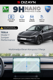 S-Dizayn Tesla Model Y Juniper Performance 16 İnç 9H Nano Multimedya Ekran Koruyucu (PARLAK) 2025 Üzeri A+ Kalite