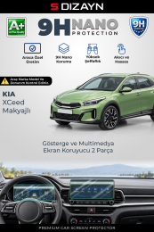 S-Dizayn Kia XCeed Makyajlı 9H Nano Gösterge ve Multimedya Ekran Koruyucu 2'Li Set (PARLAK) 2022 Üzeri A+ Kalite