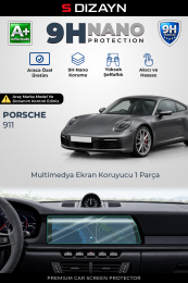 S-Dizayn Porsche 911 10.9 İnç 9H Nano Multimedya Ekran Koruyucu (PARLAK) 2019 Üzeri A+ Kalite