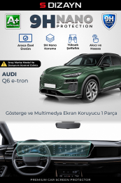 S-Dizayn Audi Q6 e-tron 11.9 ve 14.5 İnç 9H Nano Gösterge ve Multimedya Ekran Koruyucu 1 Parça (PARLAK) 2024 Üzeri A+ Kalite
