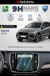 S-Dizayn Volvo XC60 İnscription 8.7 İnç 9H Nano Multimedya Ekran Koruyucu (PARLAK) 2019 Üzeri A+ Kalite