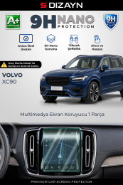 S-Dizayn Volvo XC90 İnscription 8.7 İnç 9H Nano Multimedya Ekran Koruyucu (PARLAK) 2019-2023 A+ Kalite