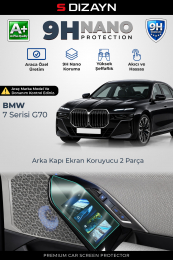 S-Dizayn BMW 7 Serisi G70 9H Nano Arka Kapı Ekranı Koruyucu (PARLAK) 2023 Üzeri A+ Kalite