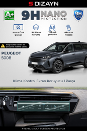S-Dizayn Peugeot 5008 Allure / Gt 9H Nano Klima Kontrol Ünitesi Ekran Koruyucu (PARLAK) 2024 Üzeri A+ Kalite