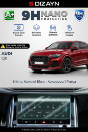 S-Dizayn Audi Q8 8.6 İnç 9H Nano Klima Kontrol Ekran Koruyucu (PARLAK) 2018 Üzeri A+ Kalite