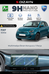 S-Dizayn Fiat 500e La Prima 10.25 İnç 9H Nano Multimedya Ekran Koruyucu (PARLAK) 2020 Üzeri A+ Kalite