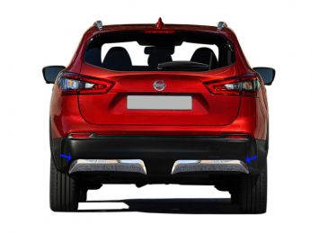 S-Dizayn Nissan Qashqai Krom Arka Difüzör 2 Prç. 2017-2021