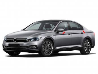 S-Dizayn VW Passat B8.5 Krom Cam Çıtası 4 Parça 2019 ve Üzeri 