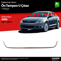 S-Dizayn VW Jetta Krom U Formlu Ön Tampon Çıtası 1 Prç. 2011-2014