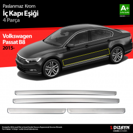 S-Dizayn VW Passat B8 Krom İç Kapı Eşiği 4 Parça 2015 Üzeri