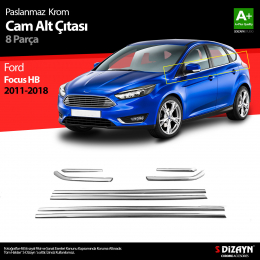 S-Dizayn Ford Focus 3 HB Krom Cam Çıtası 8 Prç 2011-2018