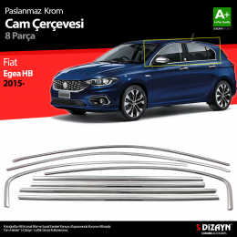 S-Dizayn Fiat Egea HB Krom Cam Çerçevesi 8 Prç. 2015 Üzeri A+ Kalite