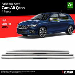 S-Dizayn Fiat Egea HB Krom Cam Çıtası 4 Prç. 2015 Üzeri