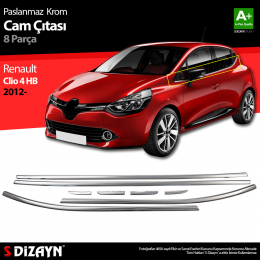 S-Dizayn Renault Clio 4 HB Krom Cam Çıtası 8 Prç. 2012 Üzeri