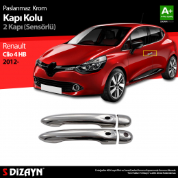 S-Dizayn Renault Clio 4 HB Krom Kapı Kolu 2 Kapı Sensörlü 2012 Üzeri