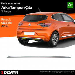 S-Dizayn Renault Clio 5 Krom Arka Tampon Çıtası 2019 ve Üzeri